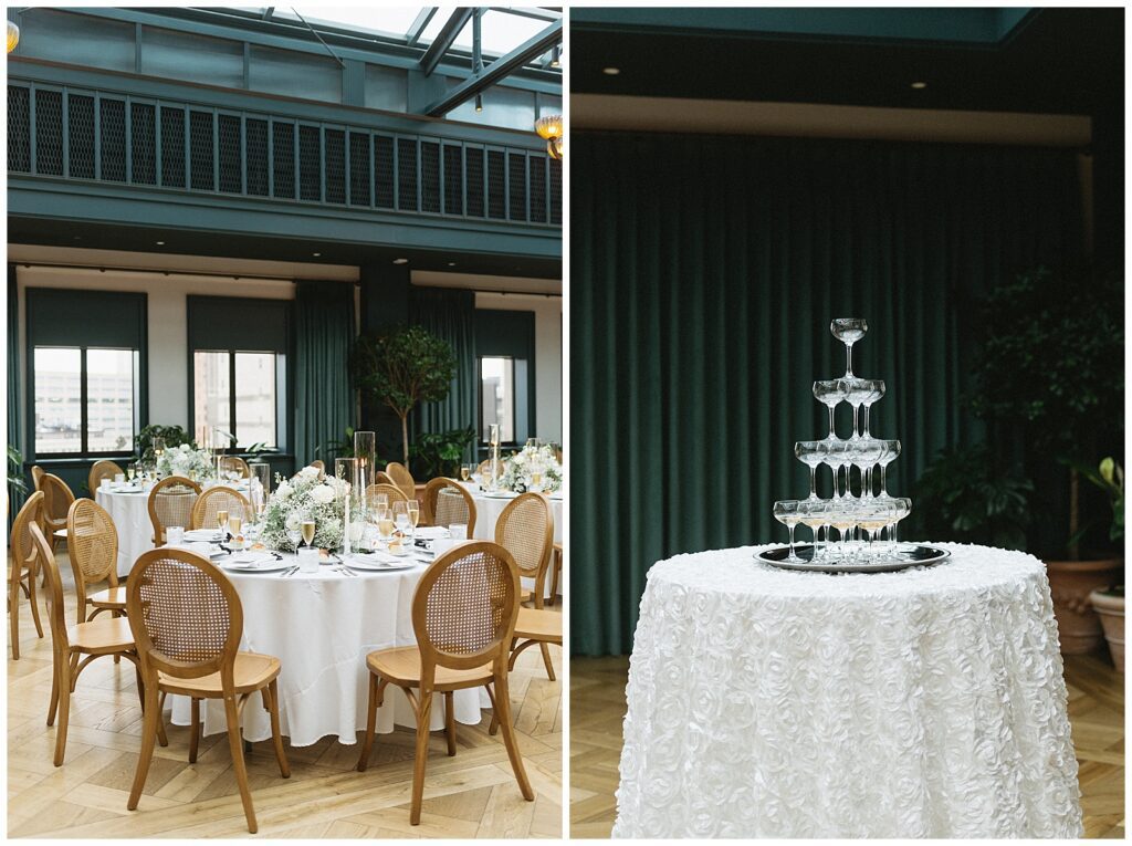 details during reception book tower